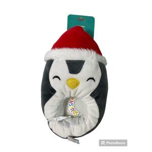 Kids Size 11-12, ORIGINAL SQUISHMALLOWS Penguin Santa Hat House Slippers